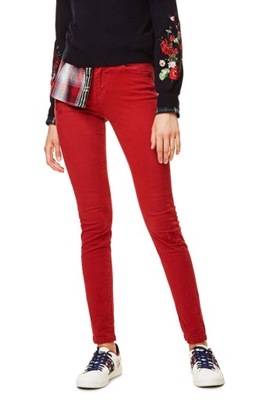 DESIGUAL CZERWONE RURKI JEANSY (34)