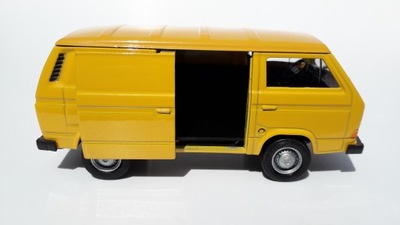 Volkswagen T3 VAN Żółty Metalowy Model WELLY 1:34