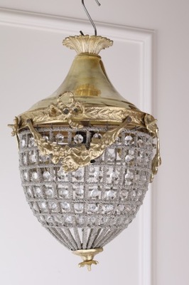 Stylowy Żyrandol - Lampa Żołądź Kryształki 40 cm