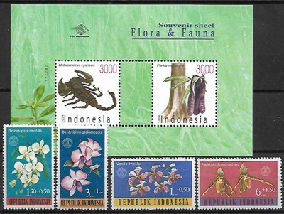 INDONEZJA flora i fauna Mi 376-9**i bl 198**