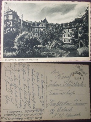 Zakopane Tatry Sanatorium Wojskowe im Marsz. J. Piłsudskiego 1940r.