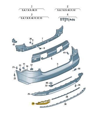 Молдинг декоративна бампера задня права хром audi a7 c8 фото №1