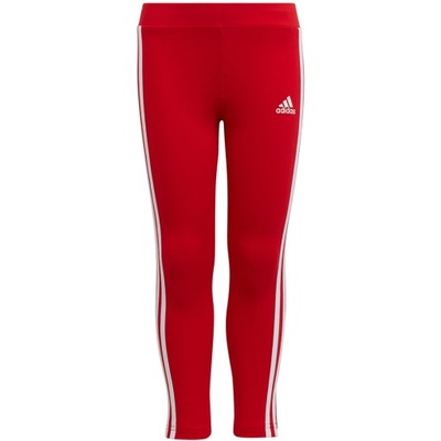 Legginsy dla dzieci adidas Essentials 3-Stripes czerwone HF1898 116cm