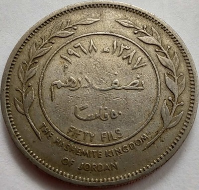 1910 - Jordania 50 filsów, 1968
