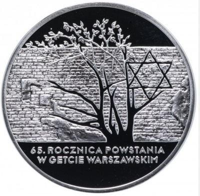 Moneta 20 zł 65. rocznica powstania w getcie warszawskim 2008 MENNICZA