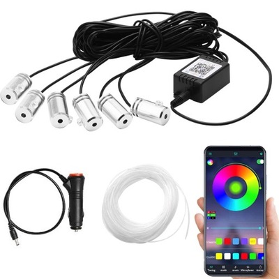 8M CABLE DE FIBRA ÓPTICA EL WIRE AMBIENT DIODO LUMINOSO LED RGB SMART APP  