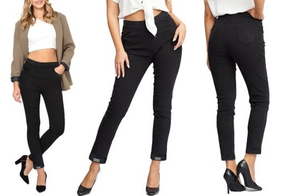 SPODNIE jeansowe damskie jeansy TREGGINSY 7261 czarne XL
