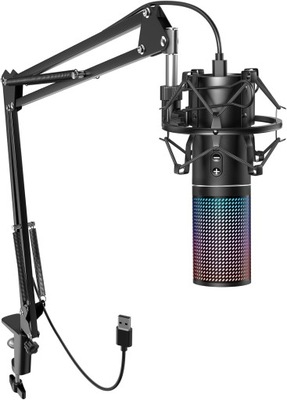 TONOR RGB Micro PC Q9S USB Mikrofon Kondensator do Streamingu i Podcastów.