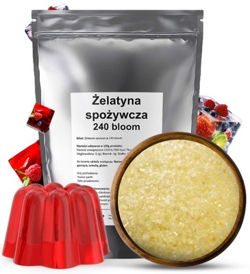 ŻELATYNA spożywcza 240 bloom JAKOŚĆ na stawy 1kg