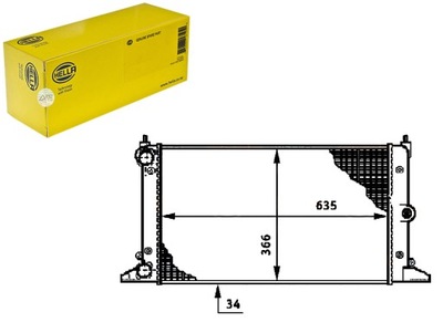 HELLA РАДИАТОР ДВИГАТЕЛЯ - СИСТЕМА ОХЛАЖДЕНИЯ ДВИГАТЕЛЯ