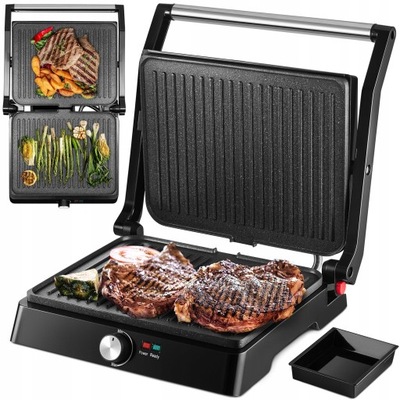 Kontaktowy, panini, składany grill elektryczny Mozano czarny 2200 W