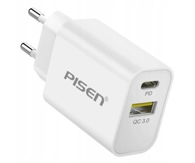 Pisen Mobilna Ładowarka Zasilacz Adapter USB C 2w1