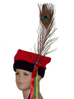 CZAPKA Z PIÓREM LUDOWA KRAKOWIAK DO STROJU rogatyw