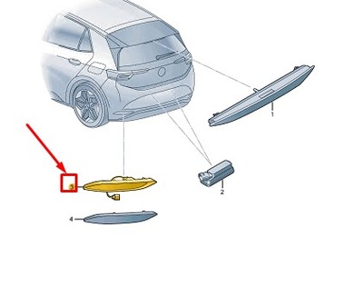 Vw id.3 e11 rear left fog light 10b945701 фото №1