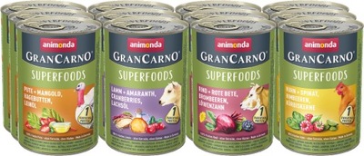 Animonda GranCarno Superfoods MIX ZESTAW 400g x12