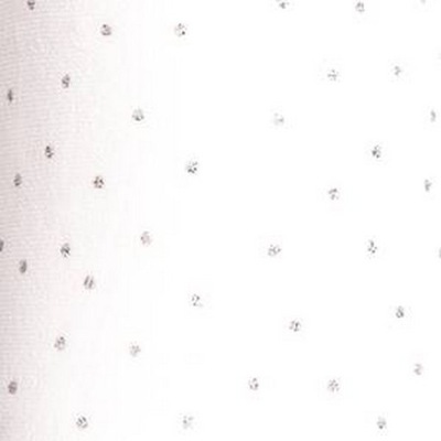 Rajstopy mikrofibra brokat kropki YO 140-146 białe
