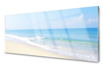 Lacobel Panel Szklany Ścienny Plaża Morze 140x70