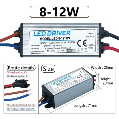 БЛОК УПРАВЛЕНИЯ LED (СВЕТОДИОД ) 1-3W 4-7W 8-12W 12-18W 18-25W 25-36W АДАПТЕР AC85V-265V