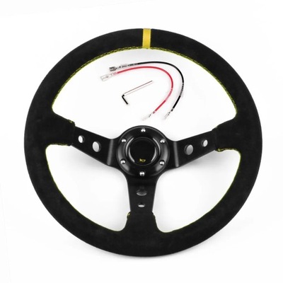 Universal 350mm 14Inch OM Racing Steering Wheel Car Rally Race Suede~69230