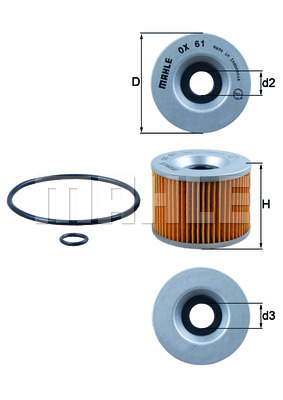 FILTROS ACEITES MAHLE OX 61D  