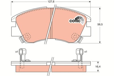 PADS BRAKE - SET COTEC GDB729  