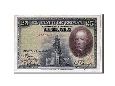 Banknot, Hiszpania, 25 Pesetas, 1928, KM:74b, UNC(