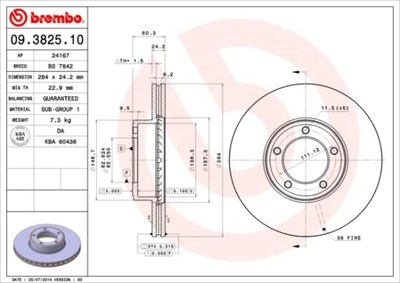 DISKU STABDŽIŲ BREMBO 09.3825.10 