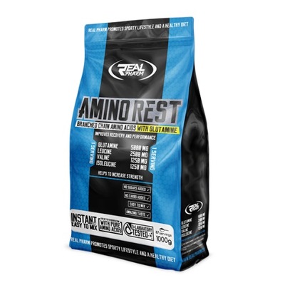 REAL PHARM AMINO REST 1000g BCAA GLUTAMINA AMINOKWASY