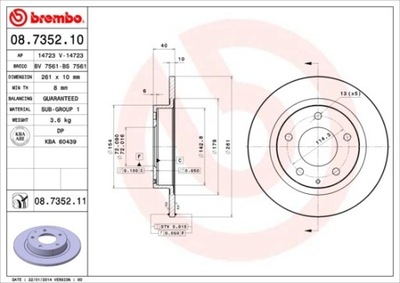 DISC BRAKE REAR UV MAZDA 626 91-02  