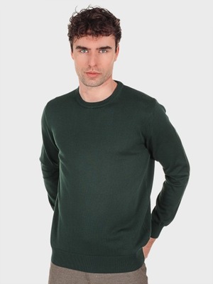 Sweter zielony z okrągłym dekoltem , EVENEMEN L