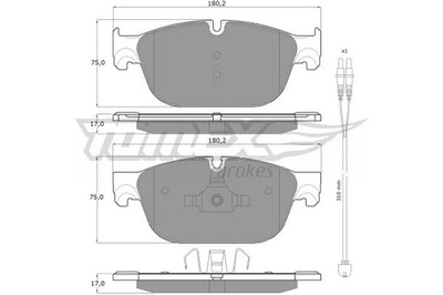 Гальмівні колодки гальмівні tomex 1678 425473 фото №1
