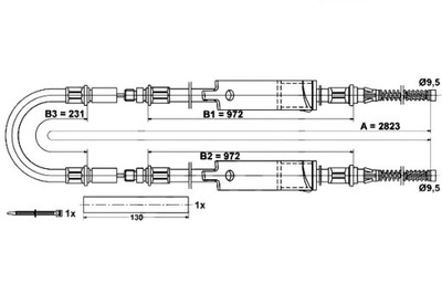 Ate трос тормоза ручного ford transit transit to фото №1