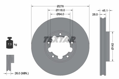 2X ДИСК ГАЛЬМІВНИЙ NISSAN ПЕРЕД CABSTAR 2,5-3,0 DCI 06- 92324003