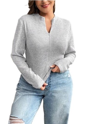 SHEIN PLUS SIZE SWETER SZARY ZAMEK DAMSKI 46 ŁKA