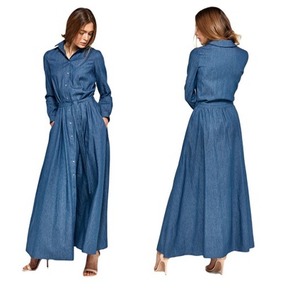 Sukienka koszulowa typu Jeansowa niebieski L