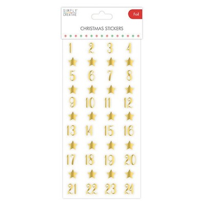 Naklejki cyfry do kalendarza adwentowego Advent Gold Foil złote