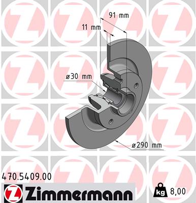 ZIMMERMANN 470.5409.00 ДИСК ТОРМОЗНОЙ