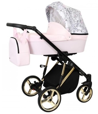 wózek dziecięcy 4w1 różowy 01 TRIX Molto Premium