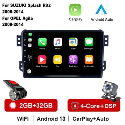 NAVEGACIÓN GPS ANDROID 13 RADIO PARA OPLA AGILA SUZUKI SPLASH RITZ 2008-2014  