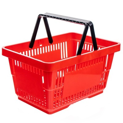 Koszyk sklepowy zakupowy plastikowy 22L czerwony marketowy Mega-M