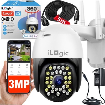 OUTDOOR SWITCHING IP WiFi CAMERA 3Mpx TUYA Wireless Full HD 4x ZOOM