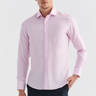 Różowa koszula męska Slim Fit Pako Lorente roz. 37-38/176-182