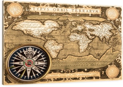 Tablica korkowa stara mapa świata 120x80 cm