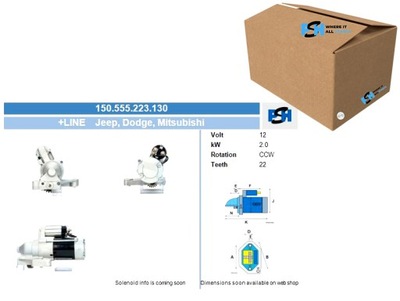 STARTER MITSUBISHI 2.0 KW STARTER BV PSH  