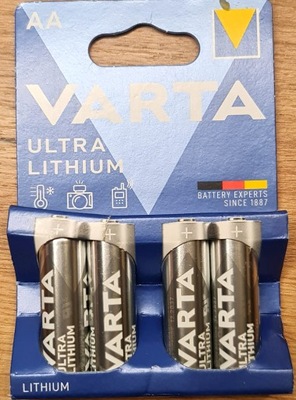 NOWE Baterie litowe Varta AA (R6) 4 szt.