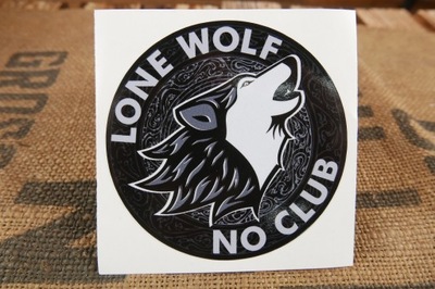 Lone Wolf No Club Naklejka Wilk