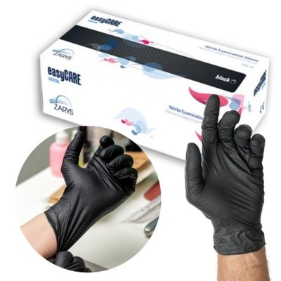 RĘKAWICZKI MEDYCZNE Nitrylowe Bezpudrowe Czarne S