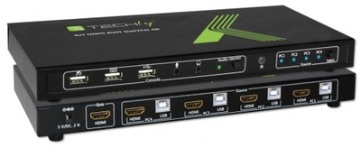 Przełącznik KVM HDMI/USB 4x1 z Audio 4K*30Hz