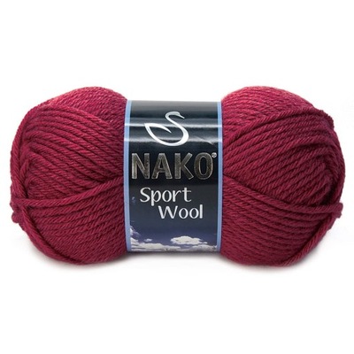 Włóczka NAKO SPORT WOOL / 100 g / bordo