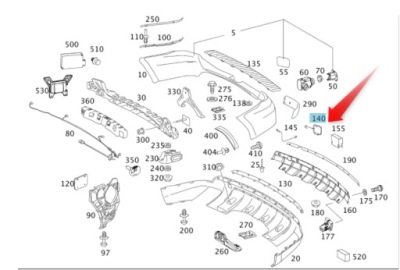 Заглушка фаркоп задний mercedes w164 фото №1